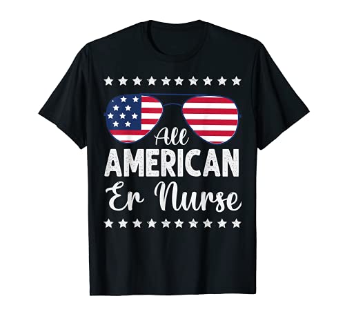 All American Er Nurse 4th Of Luglio Abbigliamento Occhiali Da Sole Bandiera Maglietta