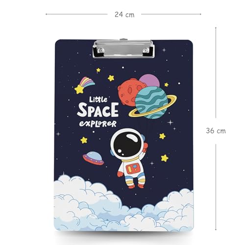 Image of Clipboard Drawing, Writing, Exam Board with Clip (Size - 24x36 cm) Sturdy, Lightweight for Office, School, College - Space Explorer