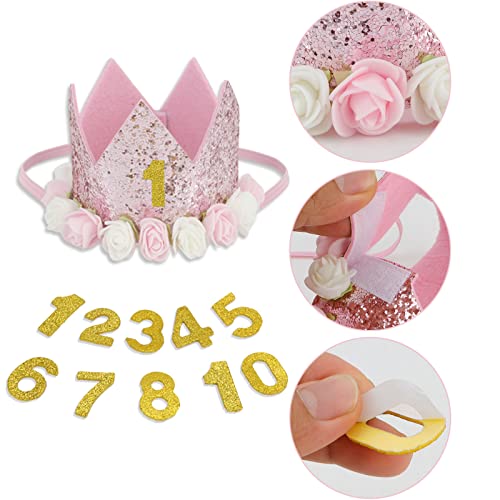 Cieher Dog Birthday Party Supplies, Dog Birthday Hat + Bow Tie + Pink Tutu Skirt Dog Party Decorations, Dog Birthday Hat With Numbers Cat Dog Puppy Birthday Bandana Scarf Hat Bow Set (Pink) #TOP3