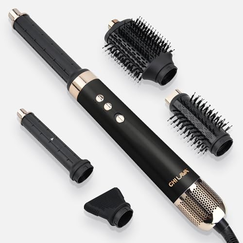 Image of CHI Lava AirGlam, Volumizes, Curls & Dries Hair, Black