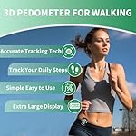 Pedometer Walking Simple 3D Step Counter with Clip and Lanyard, Activities Fitness Tracker Without Smartphone, Accurate Step Tracker for Women, Men, Seniors - Image 2