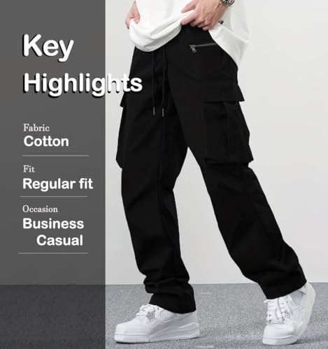 Image of TAGDO Men's Casual Techwear Drawstring Cargo Pants Hiphop Baggy Pants (2024)