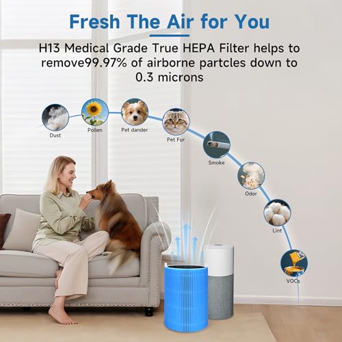 Image of 3 Sets Blue 411 Replacement Filters Compatible with Blueair Blue Pure 411 Air Purifi-er