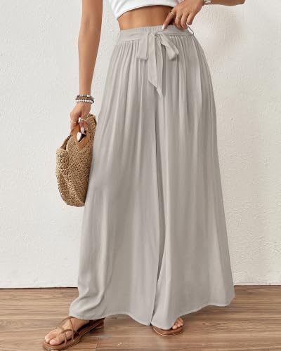 Image of Bsubseach Women Wide Leg Pants Floral Flowy Palazzo Pants