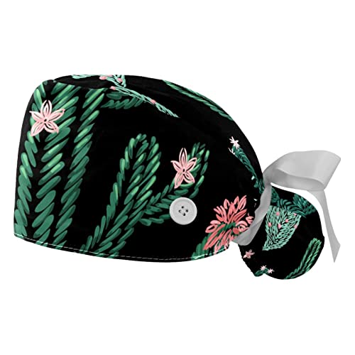 Chapeaux bouffants motif floral de cactus casquettes de travail ajustables