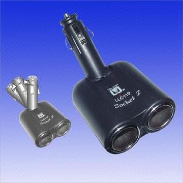 Dual Socket 12 Volt DC Swivel Adapter Power Outlet