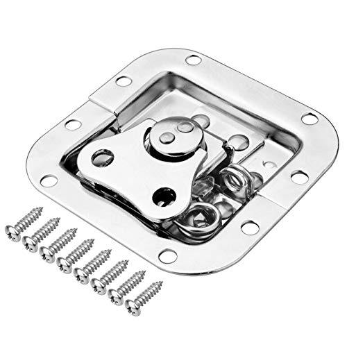 GBGS 8 Pack Road Flight Case Spring Loaded Recessed, Small Butterfly Twist Latch with Padlockable Feature, Heavy Duty 125 Degree Openable for Flight Case, PA DJ Rack/Road Case