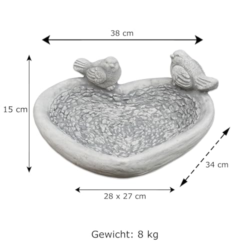 Vasque à boire pour oiseaux gartendekoparadies.de grand abreuvoir cœur