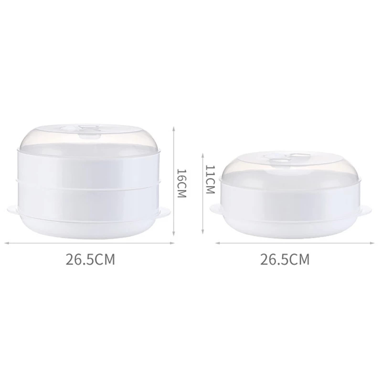 Mikrowellen-Dampfgarer,Mikrowellen-Reiskocher, Umweltfreundliche PP-Dämpfbrötchen Dampfutensilien mit Deckel Langlebiges Küchenwerkzeug 1/2 Schicht Einfach zu bedienen (Color : White, Size : 2 Layer)