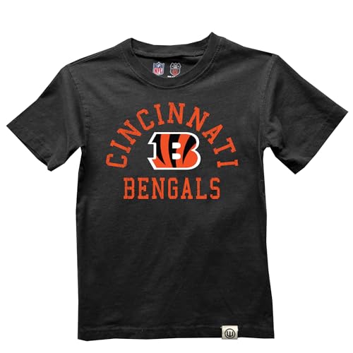 Wes and Willy NFL Kids Short Sleeve Organic Cotton Tee Shirt Cinncinati Bengals Black 3T