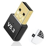 Latest Bluetooth 5.3 Adapter for PC Laptop Desktop, Plug & Play USB Dongle Wireless Transmitter, Connect Headphones, Speakers, Mouse, Keyboard, Printer,20M Range