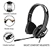 immagine 2iKiKin Cuffie da gioco con microfono compatibili per PC PSP PS4 laptop Mac, cuffie da gioco over ear Cuffie pieghevoli con eliminazione del rumore con audio surround Stereo (Nero)