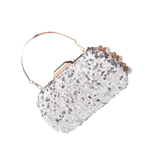 Pochette paillettes de mariage chic avec sangle chaîne aux finitions haute couture