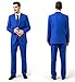 Yanlu Men's 3 Piece Royal Blue Suits 2 Buttons Wedding Groom Tuxedos Chest44''/Waist38''