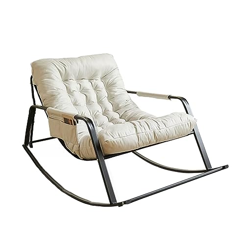 Adjustable Rocking Lounge Chair with Armrests and Storage Bag