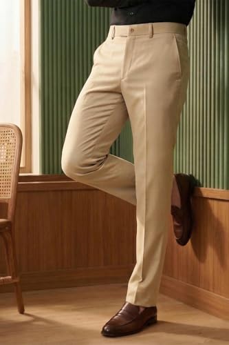 Image of Louis Philippe Men's Slim Fit Mid Rise Pants