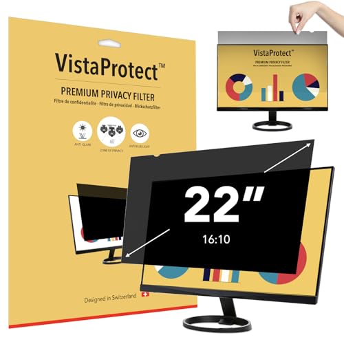 VistaProtect - Premium Privacy Filter & Anti Blue Light Screen Protector for Computer Monitors (22" inches)