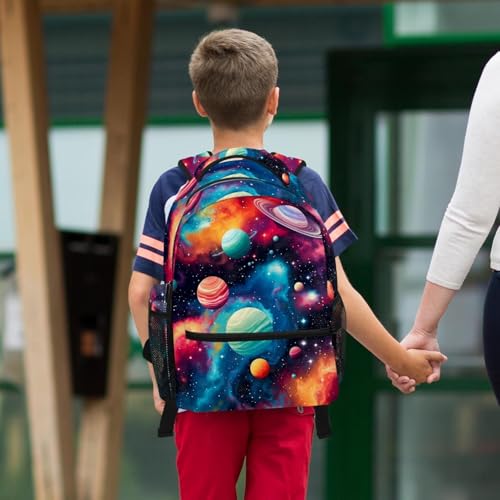 Cartable Galaxy Planet grand sac à dos et trousse pour école