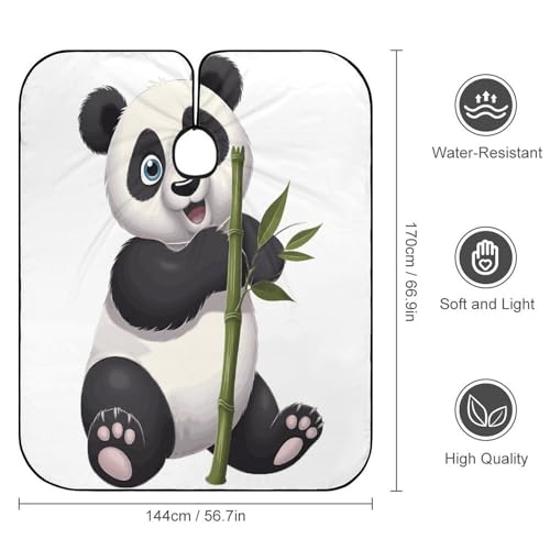 Capa para cortar cabello Naughty Panda para adultos 170x144 cm miniatura 2
