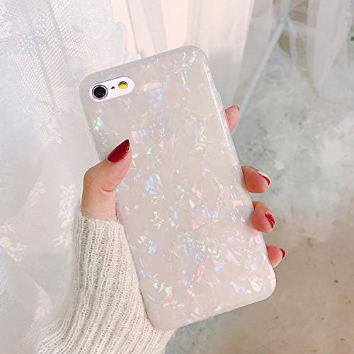 Dailylux Case for iPhone 8, iPhone 7, Glitter Pearly-Lustre Semi-Transparent Shell Protective Phone Case with Soft Back Cover for iPhone 7/8 4.7", Iridescent