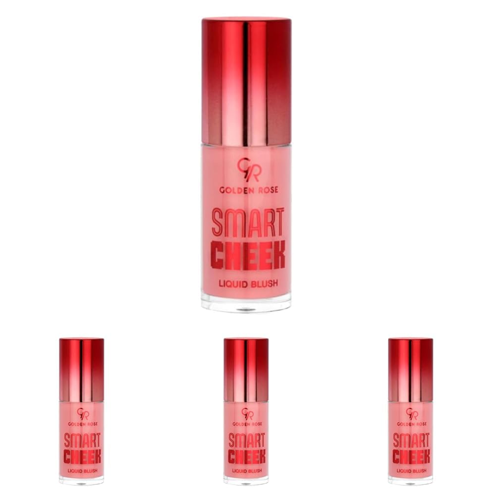 Golden Rose Smart Cheek Liquid Blusher No: 104 Şeftali Pembe - Cam Cilt Görünümü Veren Likit Allık (4 paketi)