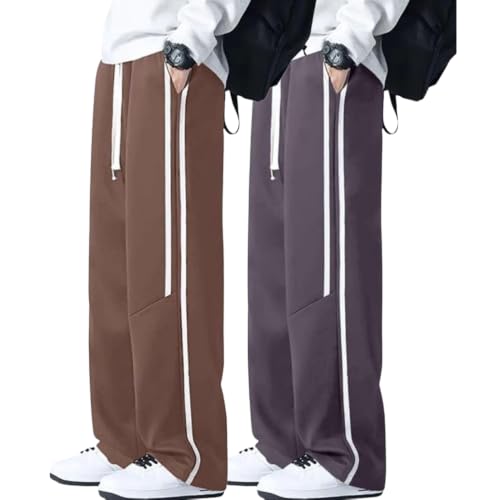 Image of GRECIILOOKS Korean Style Track Pants for Men - Loose Fit Lycra Cargo Joggers | Trendy Gym & Streetwear Bottoms with Utility Pockets (Available in Plus Size)