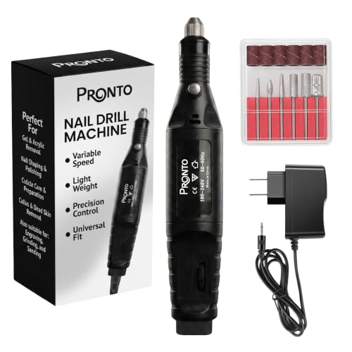 Taladro de uñas profesional PRONTO con kit de brocas para retirar esmalte de gel