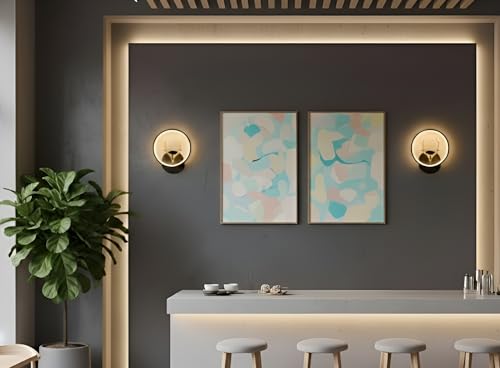 Image of Modern LED Wall Lamp | Round Deer Horn Design | Artistic Metal Accent Lighting for Bedroom, Living Room & Hallway | 3 Color Modes - Warm White, Natural White & Cool White | Pack of 2