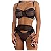 Ensemble de lingerie sexy pour femme - Soutien-gorge en dentelle et string - Nuisette sexy - 2 pièces - Lingerie avec string