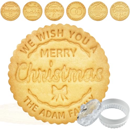 Personalized Chrismas Cookie Stamp Custom Christmas Cookie Stamp with Last Name Merry Christmas Cookie Stamp Embossers Baking Gift