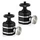 Folgtek Mini Ball Head Stativkopf Kugelkopf mit 1/4 Blitzschuhadapter, 360° Drehbar Ball Head mit Hot Shoe Apdater zum Camera Camcoder LCD Monitor, Mikrofon, LED Licht usw. (Silber X2)