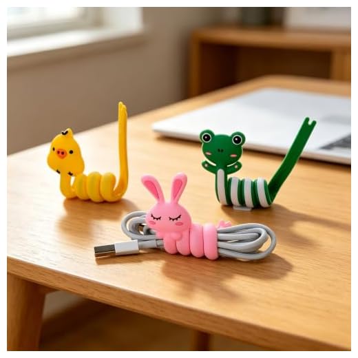 6-Pack Animal-Shaped Cable Organizers, Cord Organizers Featuring, Pandas and Frogs Headphone Winder, Suitable for Data Cables, Headphones, Computer Cords and Portable Travel Cable Storage