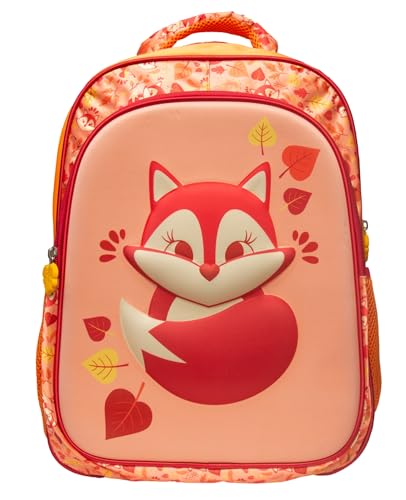 Mochila De Costas Escolar 3d Raposa 16' Yins Kids YS42237 (Laranja)