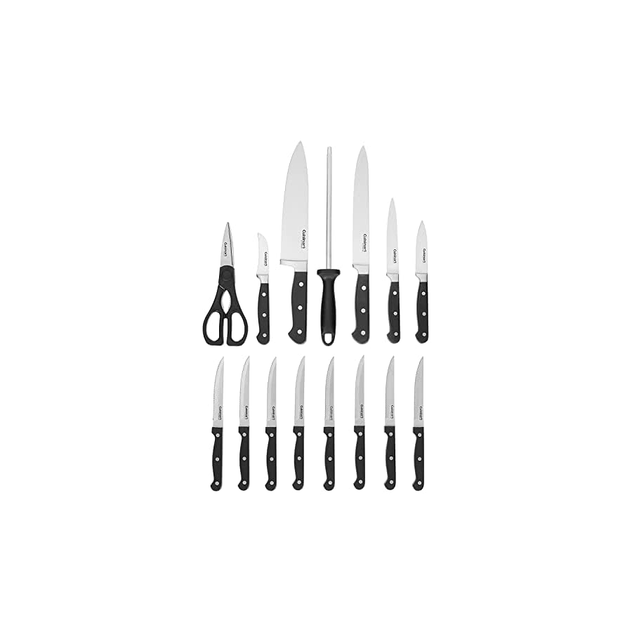 Cuisinart C77TR-16P Triple Rivet Collection 16-Piece Cutlery Block Set, Stainless Steel