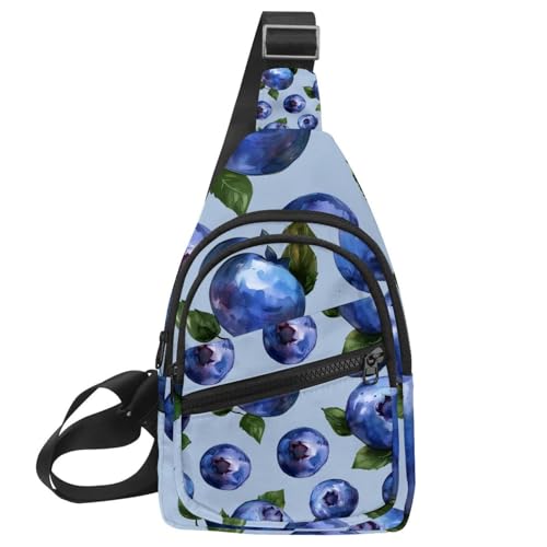 Sac banane imprimé myrtilles pour homme et femme ajustable