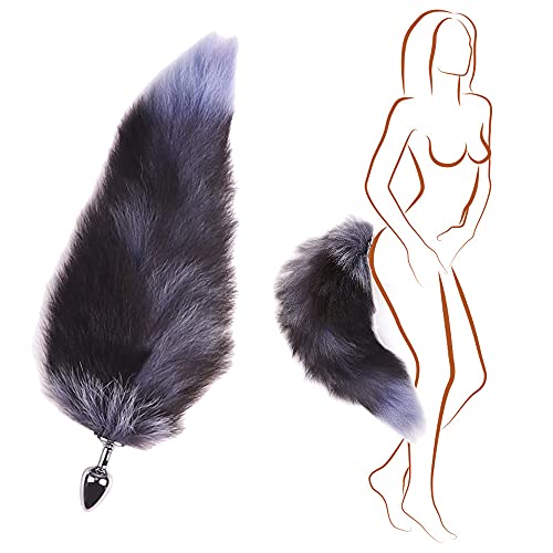 Mibee Conjunto de tomada de metal com cauda longa para massagem de próstata estimulação sexual brinq