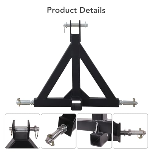 3 Point 2\" Trailer Hitch Receiver Heavy Duty Tractor Drawbar Quick Hitch Category 1 Compatible with BX, Kubota, John Deere, NorTrac, Kioti, Yanmar