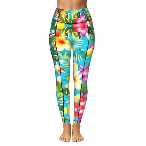 Leggings hawaianos con bolsillos que evitan el calor al entrenar 2