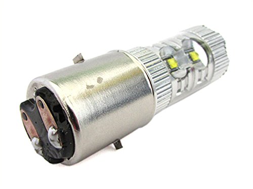 Carall Ma6355 Lampada Led H6 B35 Ba20D Biluce 12V 50W Con 10 Smd 5W Bianco 6000K Per Moto Scooter Molto Luminoso - 1 Pezzo