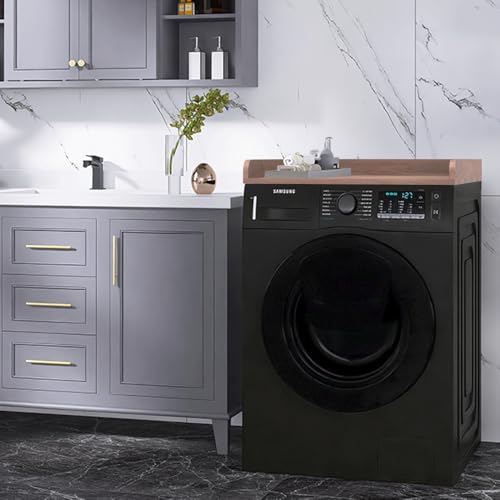 Image of Washer Dryer Countertop Only, 27.5 inch x 27.5 inch Laundry Room Countertop for Folding, Washer and Dryer Countertop Single with Non-Slip Pads, Easy Install Washer and Dryer Topper with Edge Rails Walnut