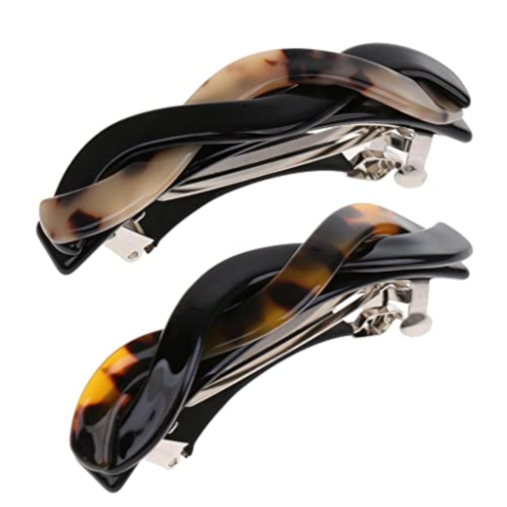 2Pcs Japanese Twist Spring Hair Clip Barrette Ponytail Holder