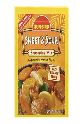 Sun Bird Sweet & Sour Seasoning Mix, Authentic Asian Taste, No MSG Added, 0.87 Ounce (Pack of 24)