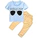 Baby Boys Short Sleeve Sunglasses Print T-shirt and Elastic Pants Outfit (110(2-3Y))