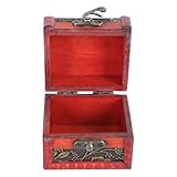 TEHAUX Joyero de Madera Vintage Pequeño, Caja Organizadora Elegante para Guardar Baratijas Almacenamiento Seguro Adecuado Hogar y Navidad