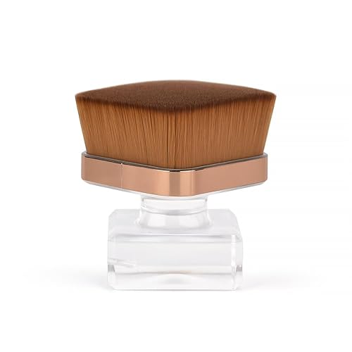 KADS Cepillo de polvo de uñas, cepillo de maquillaje con forma de flor, base de cristal, cepillo de limpieza de uñas, herramienta de cepillo de