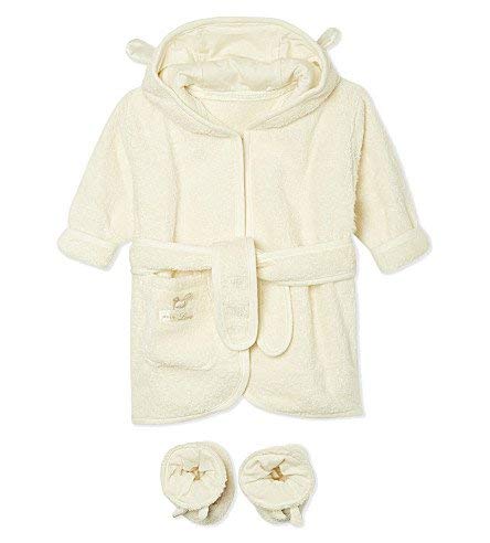 Pure Love Coffret cadeau peignoir et pantoufles pour bébé – Naturel bio et pur coton