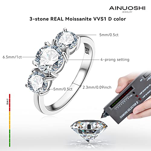 AINUOSHI Moissanite Engagement Ring