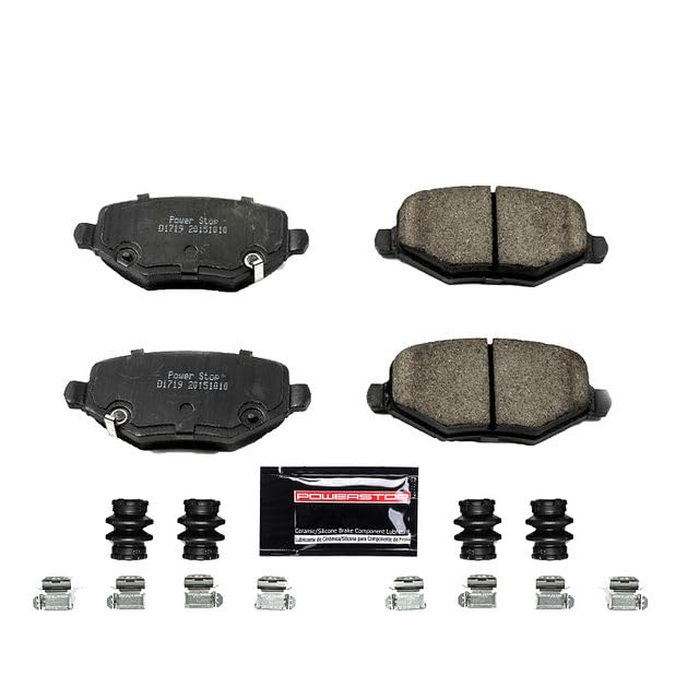 Image of PowerStop Rear Brake Pads for Chrysler Town & Country 2012-16 |Dodge Grand Caravan 2012-16 |Journey 2013 |Ram C /V 2012-15 - Z23 Carbon-Fiber Ceramic Brake Pads with Installation Hardware, Z23-1719