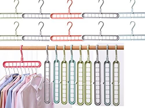 Multifunctional Closet Organizer Magic Space Saving Clothes Hangers with 9 Holes Closet Storage Organization for Wardrobe Closet,Closet Organizers and Storage,Home and Dorm Room Essentials(10pcs)