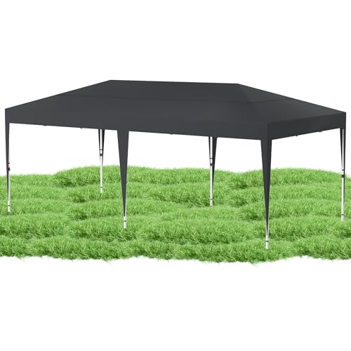 QEENTOE 3x6m Faltpavillon Winterfest Pavillon Höhenverstellbar Wasserdicht Pop-Up Partyzelt mit Tasche Bierzelt Faltpavillon Gartenpavillon für Hochzeiten Freien - ohne Seitenwände - Anthrazit QEENTOE 3x6m Faltpavillon Winterfest Pavillon Höhenverstellbar Wasserdicht Pop-Up Partyzelt mit Tasche Bierzelt Faltpavillon Gartenpavillon für Hochzeiten Freien - ohne Seitenwände - Anthrazit